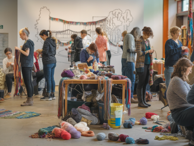 Behind the scenes of a community yarn-bomb: organizing volunteers and permissions