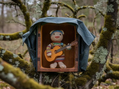 How to build a tiny weatherproof soundbox for knitted puppets that survives mud, rain and campfire smoke