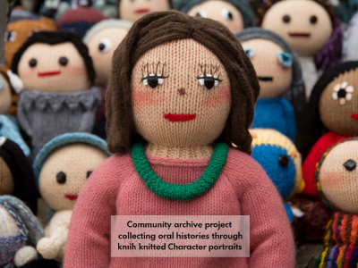 Community archive project: collecting oral histories through knitted character portraits